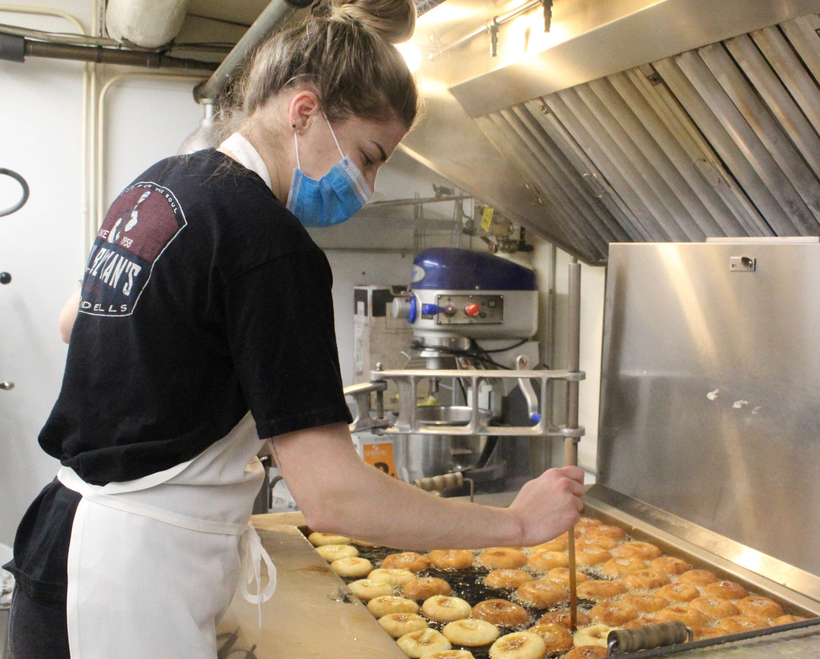 Taylor makes donuts